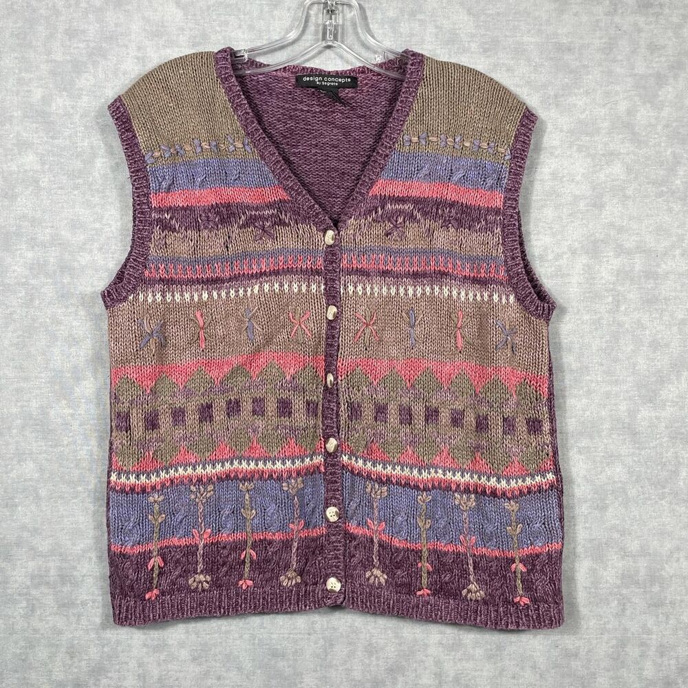 Vintage 90s knit sweater vest.